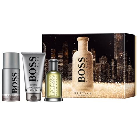 Hugo Boss Bottled - Gift Set With 100ml EDT Spray, 100ml Shower Gel and ...