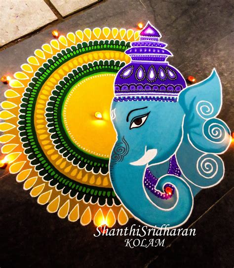 The 25+ best Ganesha rangoli ideas on Pinterest | Easy rangoli designs ...