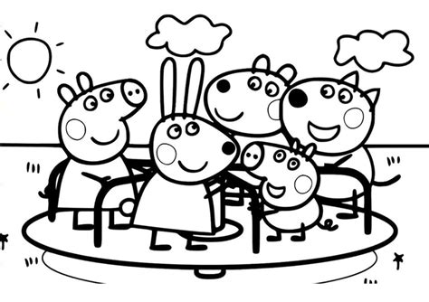 Peppa Pig with Friends coloring page - Download, Print or Color Online ...