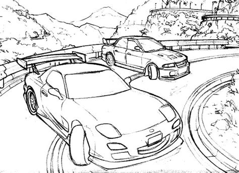 Drifting Cars Up On The Hill Coloring Pages : Kids Play Color Car ...