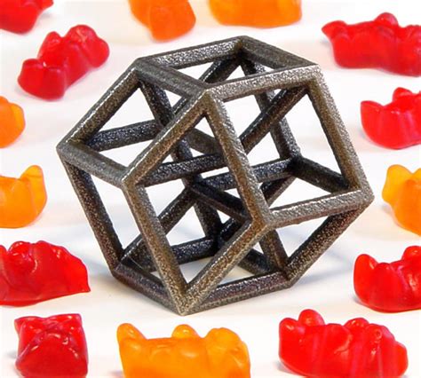 Hypercube Sculpture Elegant Math Geometry Art in 3D Printed Steel ...