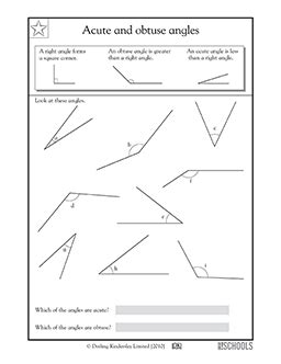 4th grade Math Worksheets: Acute and obtuse angles | GreatSchools