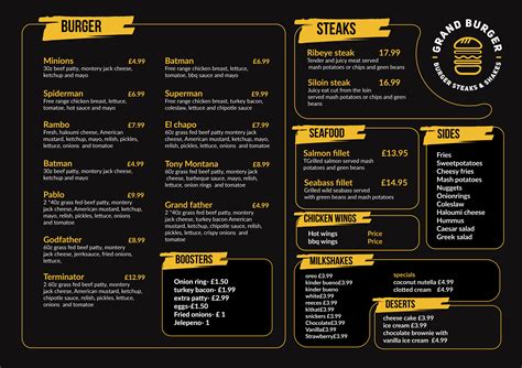 Burger Cafe Restaurant Menu Design Template ($5) | Menu design template ...