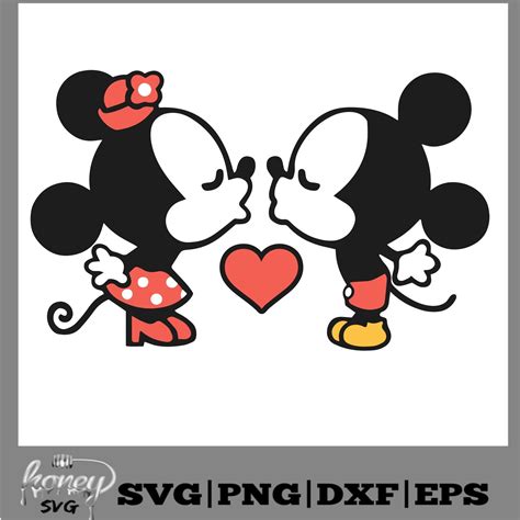 Kissing Mickey and Minnie Mouse Love Disneyworld | Etsy