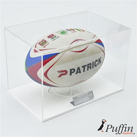 Rugby Ball Display Case | Puffin Plastics