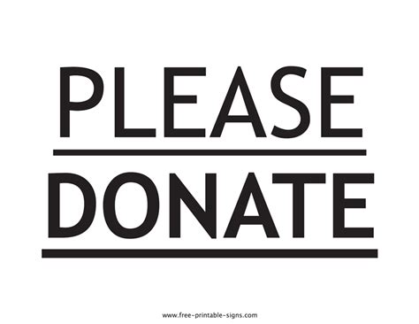 Printable Please Donate Sign – Free Printable Signs