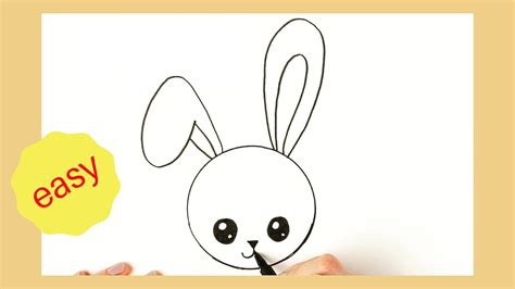 Cartoon Rabbit Drawing Easy - Cute Drawing Kids Draw Step Easy Cartoon ...