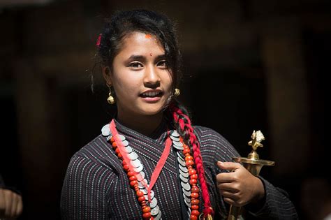 a Newar girl participating in cultural program Madhyapur Thimi ...