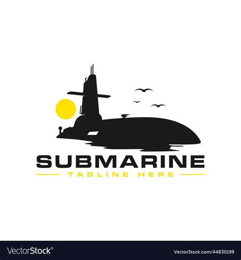 Submarine logo design Royalty Free Vector Image