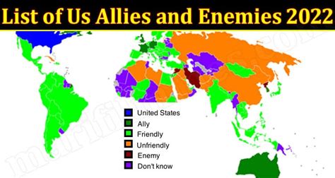 List of Us Allies and Enemies 2022 (Nov) All Updates!