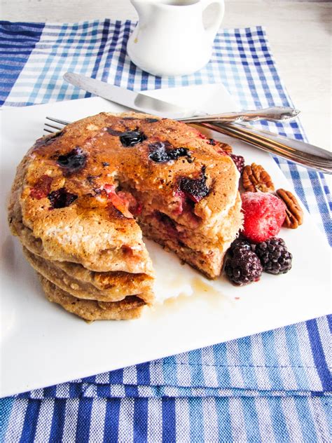 Whole Wheat Fruit and Nut Pancakes - Katie at the Kitchen Door