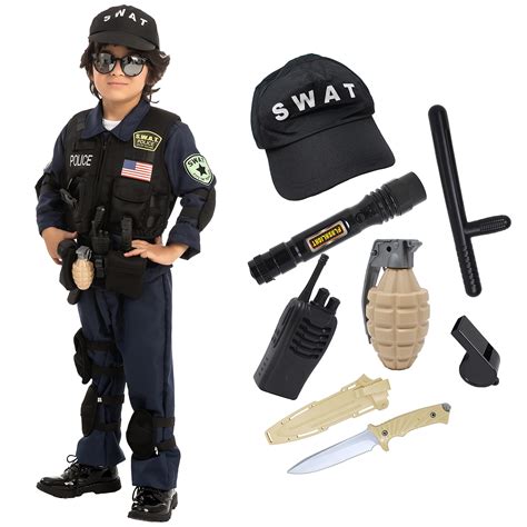 SWAT Officer Costume For Kids Halloween Party, Trick-or-Treat Costume ...