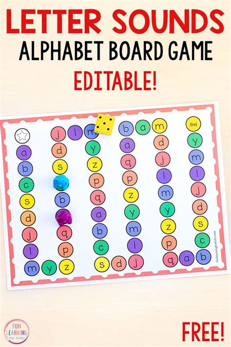 Printable Letter Sounds Alphabet Board Game | Learning letters ...