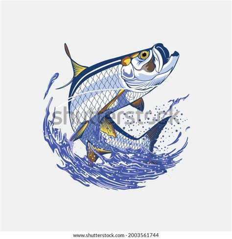 Unique Tarpon Jumping Out Vector Illustration Stock Vector (Royalty ...