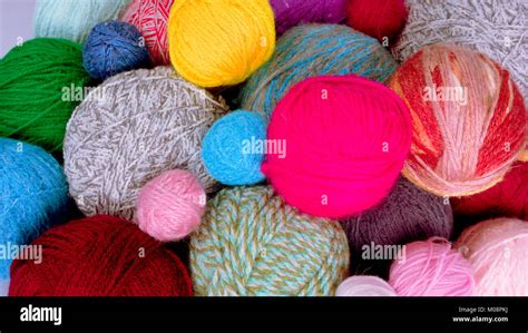 Colored balls of yarn. Colorful background with yarn ball Stock Photo ...