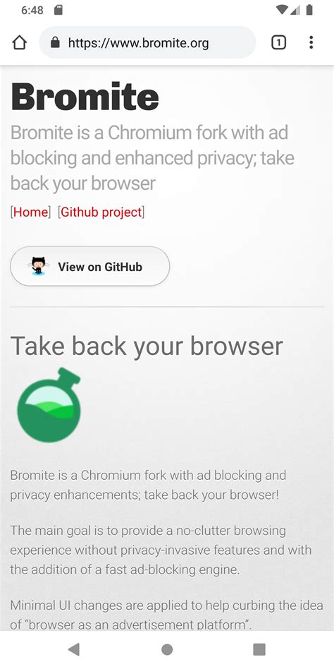 Screnshots | Bromite - take back your browser