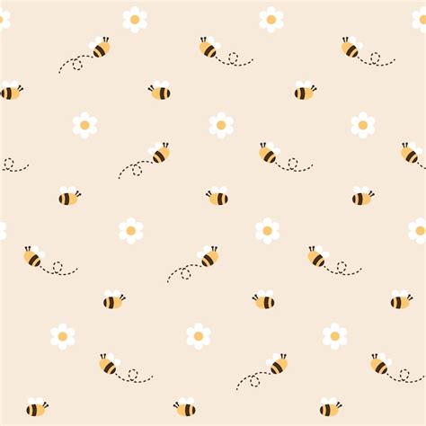 Premium Vector | Bee Seamless Pattern Background