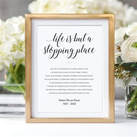 Life Is But A Stopping Place Memorial Poem Poster | Zazzle | Memorial ...