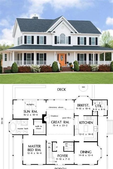 Two Story Farmhouse Open Floor Plans - floorplans.click