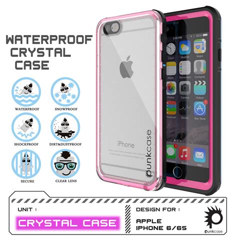 PUNKcase CRYSTAL Pink Apple iPhone 6S /6 Waterproof Case – punkcase