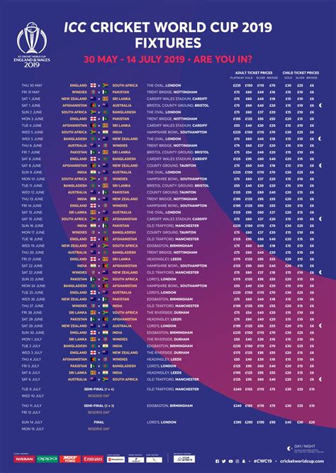 ICC Cricket World Cup 2019 Schedule | PTV Sports