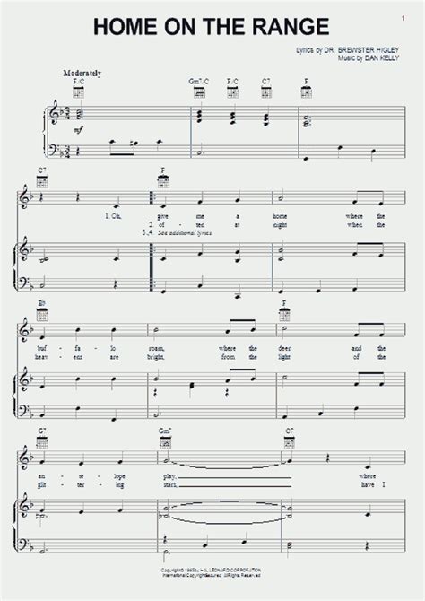 Home On The Range Piano Sheet Music | OnlinePianist