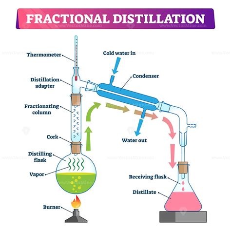 Fractional distillation vector illustration - VectorMine