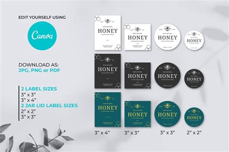 Editable Honey Jar Labels Template, Printable Honey Labels, Homemade ...