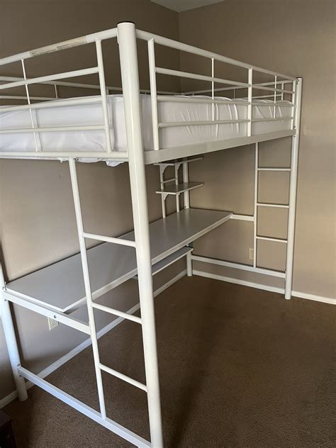 White Metal Twin Sized Loft Bed Frame for Sale in Phoenix, AZ - OfferUp