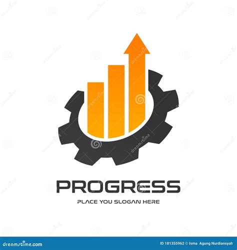 Progress Vector Logo Template. this Design Use Gear and Statistic ...