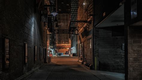 Alley at night (Chicago) wallpaper - backiee