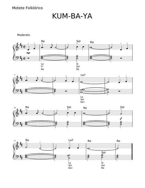 KUM-BA-YA Sheet music for Piano (Solo) | Musescore.com