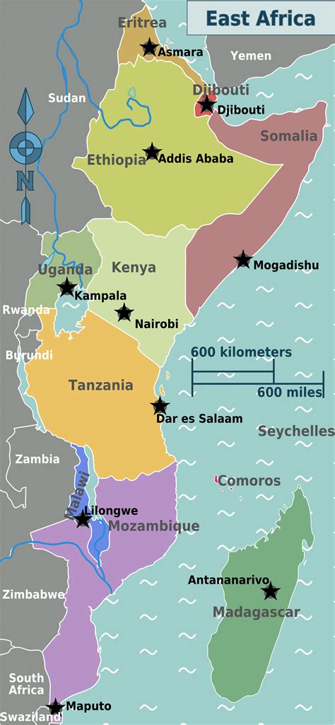 East Africa Regions Map | East africa travel, East africa, African ...