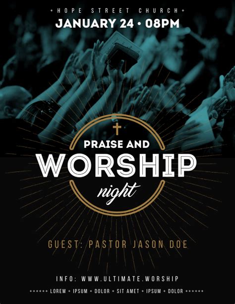 PRAISE AND WORSHIP FLYER Template | PosterMyWall