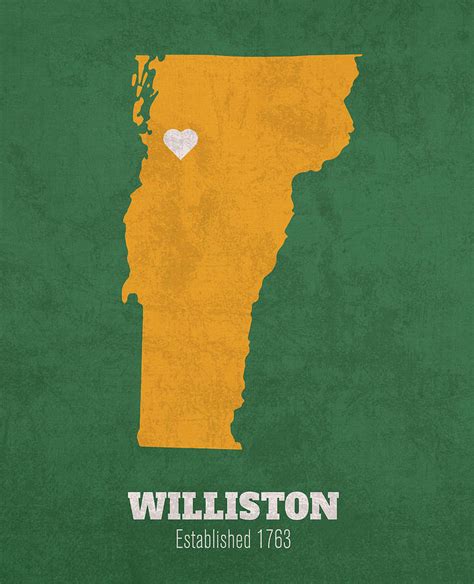 Williston City Vermont City Map Founded 1763 University of Vermont ...