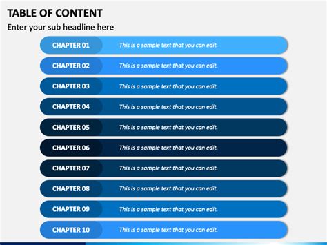 Table Of Contents Slide Template