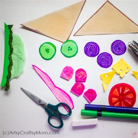 Pretend Play Food Collage - Paper Sandwich Craft for Kids