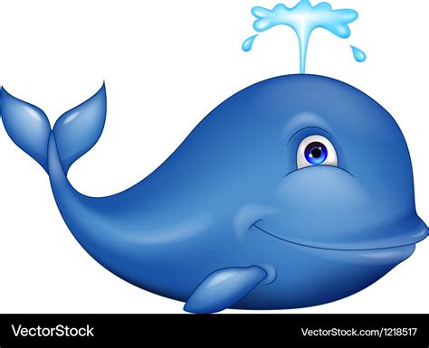 Blue whale cartoon Royalty Free Vector Image - VectorStock