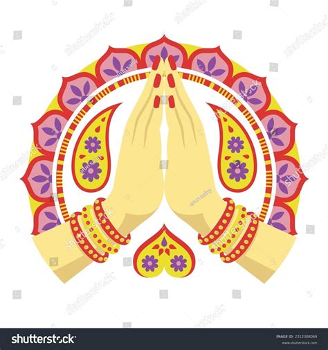 Welcome Hand Swagat Symbolindian Traditional Creative Stock Vector ...