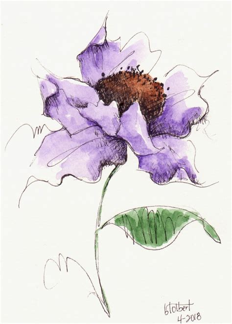 Pen And Ink Watercolor Flowers at PaintingValley.com | Explore ...