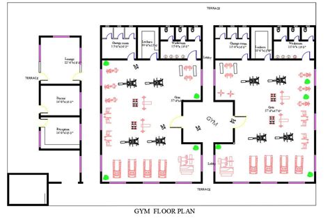 GYM Floor Plan Design DWG File - Cadbull