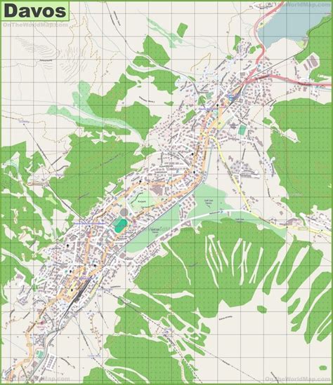 Large detailed map of Davos | Detailed map, Map, Davos