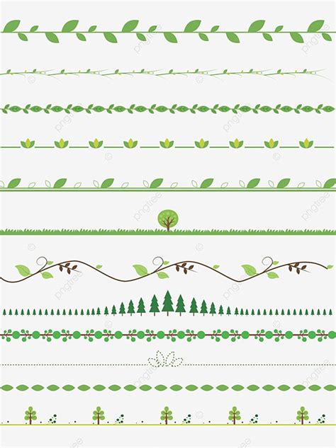 Lace Divider Vector PNG Images, Green Aesthetic Plant Leaf Pattern Lace ...