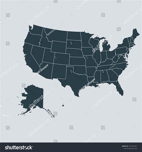 Usa Map On Gray Background Vector Stock Vector (Royalty Free ...