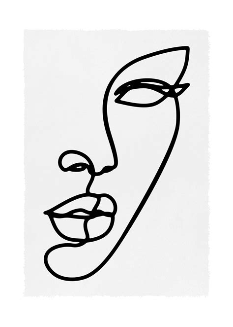 Face Study Line Art Print | Line art design, Line art drawings, Line art