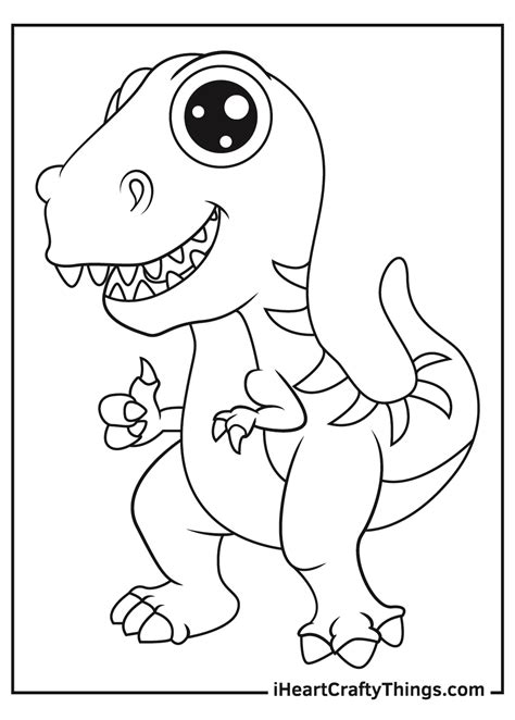 Cute Baby Dinosaur Coloring Pages