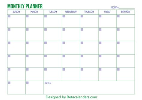 Monthly Schedule Planner Template | PDF Template