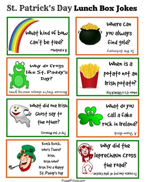 Free Printable St. Patrick's Day Kids Lunch Box Jokes