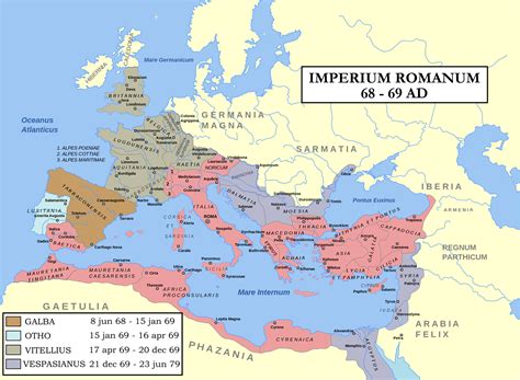 Map: Year of the Four Emperors | Roman empire map, Roman history, Roman ...