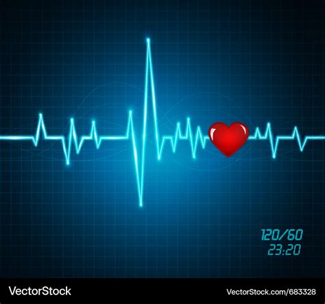 Background with heartbeat monitor Royalty Free Vector Image